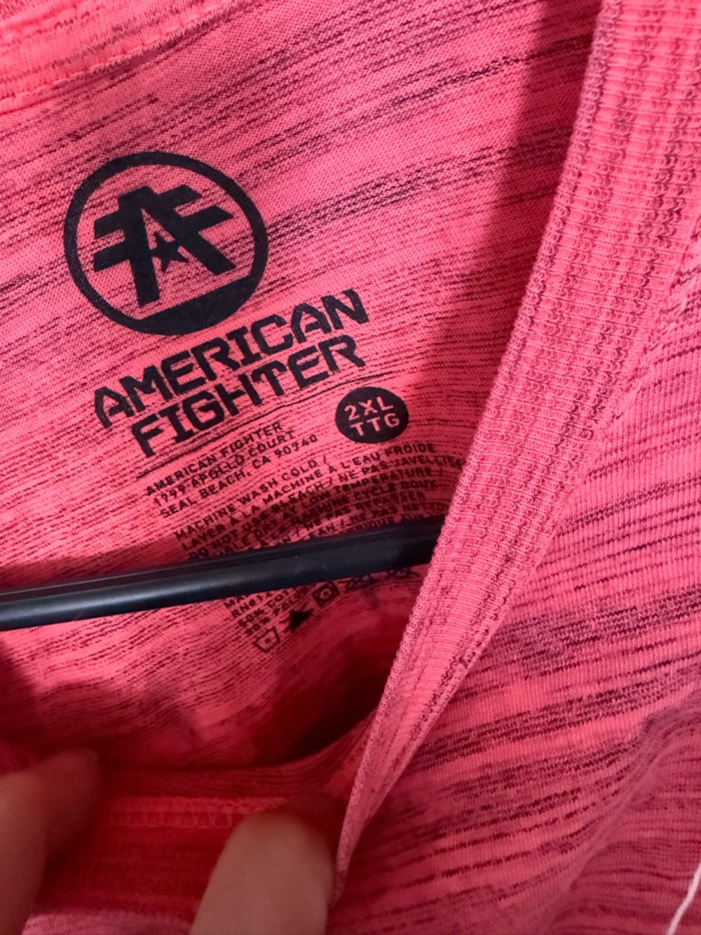 American Fighter Pink Heather Tee 2XL